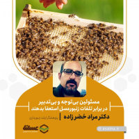 مراد خضر زاده: مسئولین بی‌توجه و بی‌تدبیر در برابر تلفات زنبورعسل استعفا بدهند